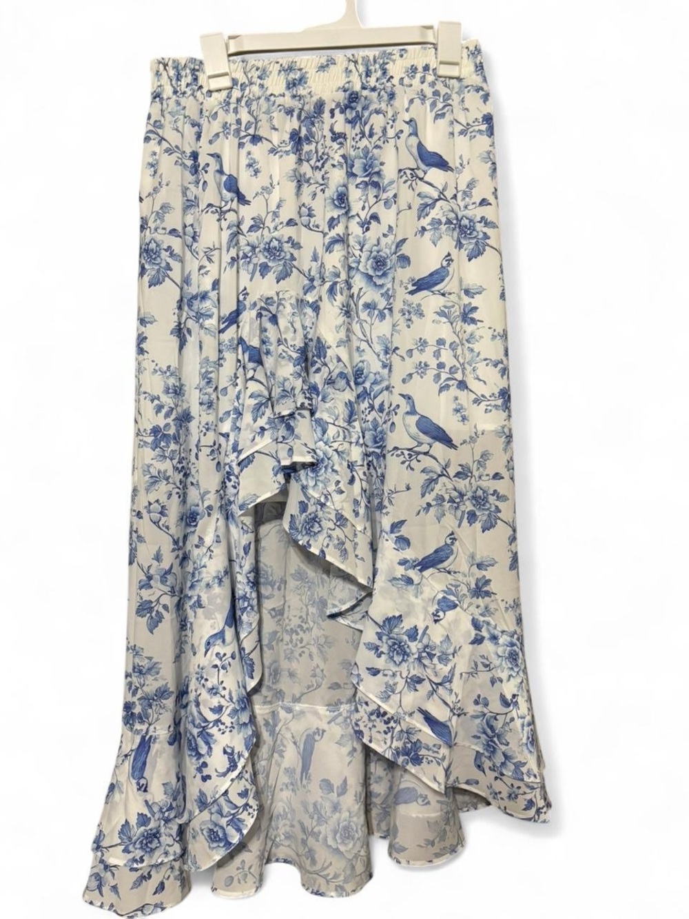 Scarlet Darkness NWT Blue Floral High-Low Ruffle Skirt